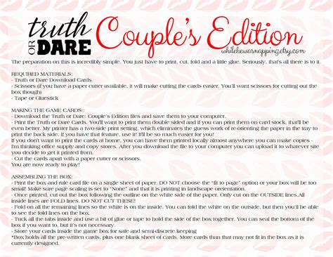 Truth Or Dare Couple S Naughty Game Perfect For Date Etsy
