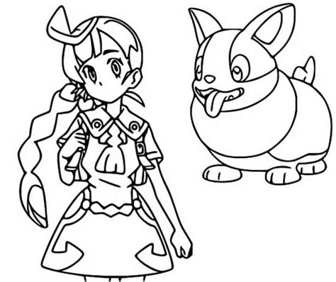 Dibujo Para Colorear Pokémon Viajes Serie Temporada 23 Chloe Y Yamper 4