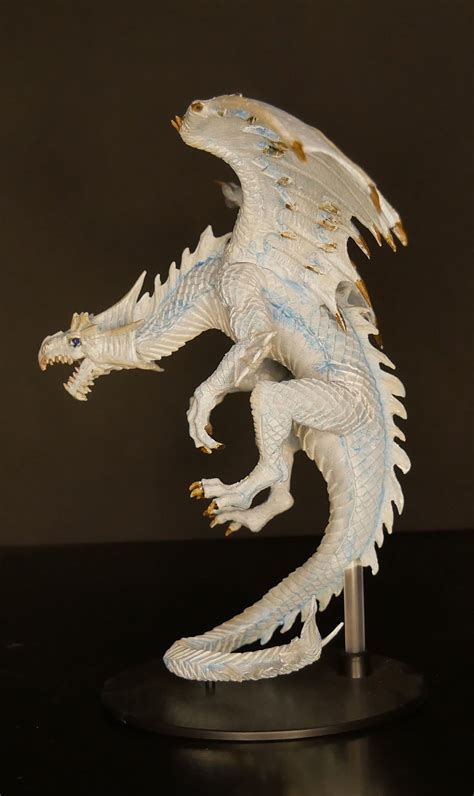Custom Painted Gargantuan White Dragon Miniature Ttrpg Rpg Dnd