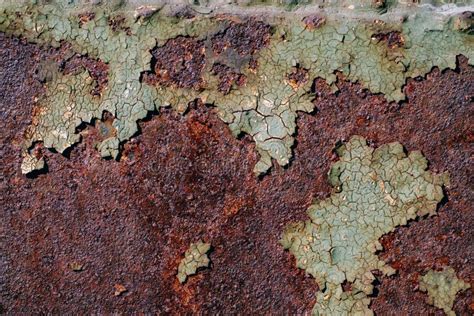 Rusty Metal Surface With Cracked Green Paint Abstract Rusty Met Stock