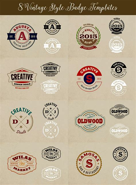 8 Free Vintage Style Logosbadges On Behance