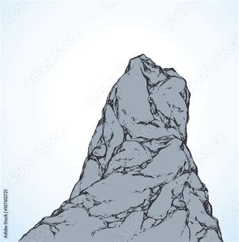 Cliff Vector Drawing Stock Vector Adobe Stock