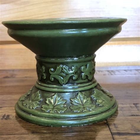 Vintage Pillar Candle Holder Green Ceramic Pottery Mid Century Japan Ebay
