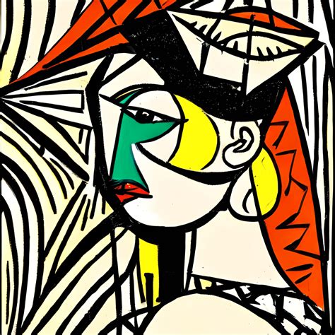 Picasso Style Pop Art Hat Line Drawing · Creative Fabrica