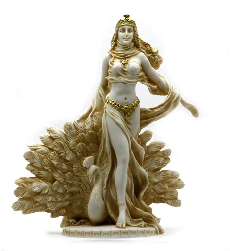 Hera Greek Goddess Queen Of Gods With Peacock Statue Sculpture Etsy