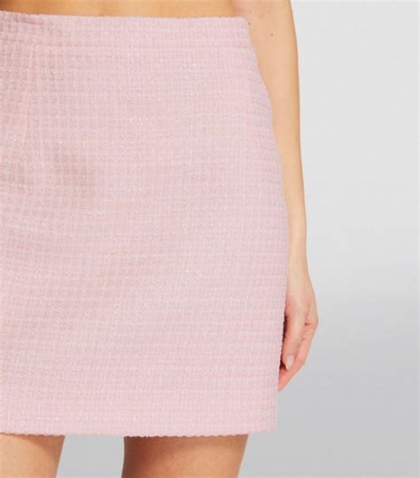 Womens Alessandra Rich Pink Tweed Sequinned Mini Skirt Harrods Uk
