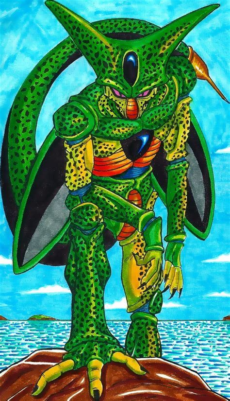 Cell is an evil artificial life form created using cell samples from several major characters i. Cell 1st Form | Dragon ball z, Dragon ball art, Dragon ball super