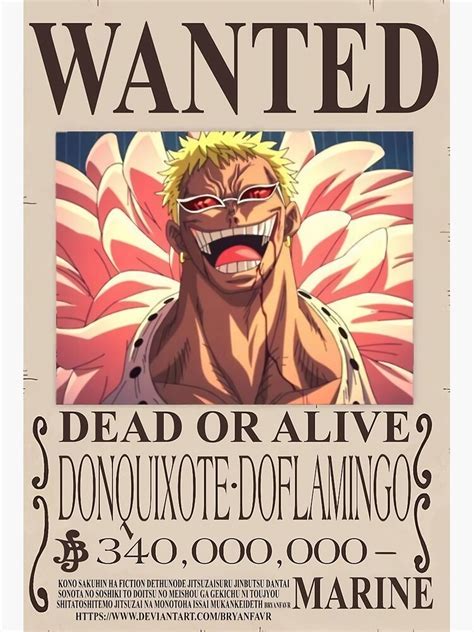 Wanted Donquixote Doflamingo Poster For Sale By Redwayne Redbubble