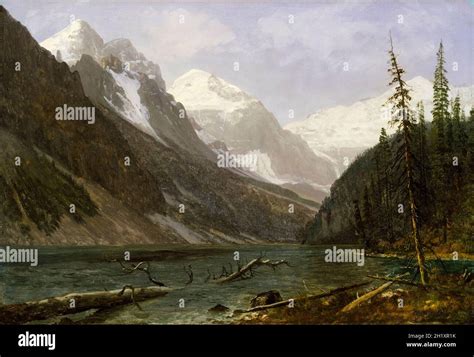 Canadian Rockies Lake Louise Landscape Painting By Albert Bierstadt
