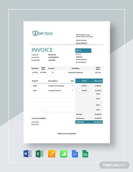 9 Job Invoice Templates Free Sample Example Format Download Free