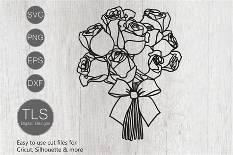 Bunch Of Roses Svg Roses Svg Bouquet Of Roses Svg