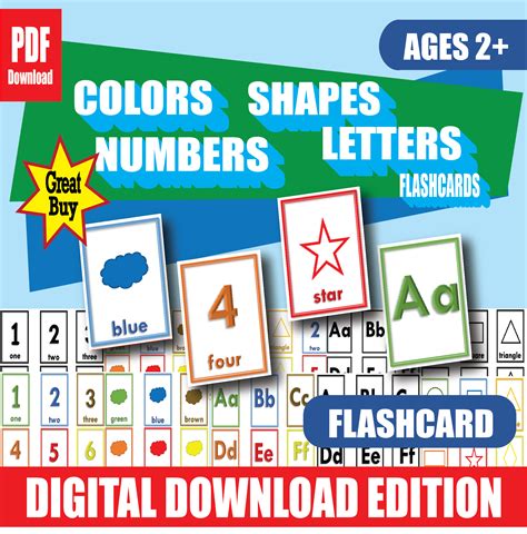 Preschool Early Learner Printable Flashcards In 2021 Printable Flash