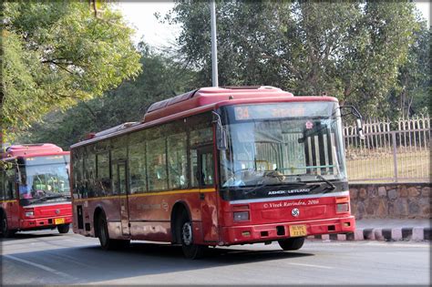 Delhi Dtc Cng Ac Bus Ashok Leyland 17 India Buses