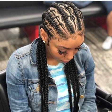 More ideas for feed in braids in cornrow styles. braiding hairstyles african american | Feed in braids hairstyles, Cool braid hairstyles, Natural ...
