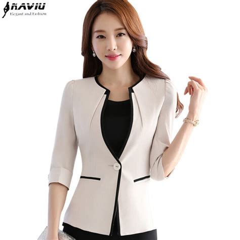 female career fashion half sleeve women blazer new plus size formal slim jackets office ladies