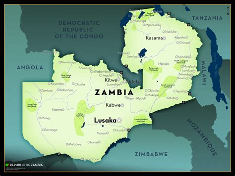 Zambia Executive Style Wall Map