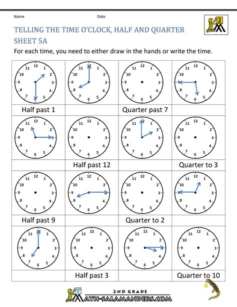 Time Telling Worksheets Printable
