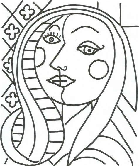 A Black And White Drawing Of A Womans Face