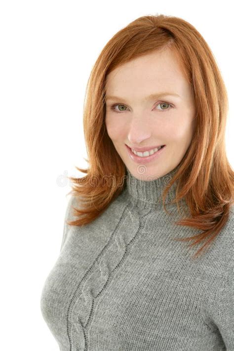 6077 Pretty Young Redhead Woman Lovely Smile Stock Photos Free