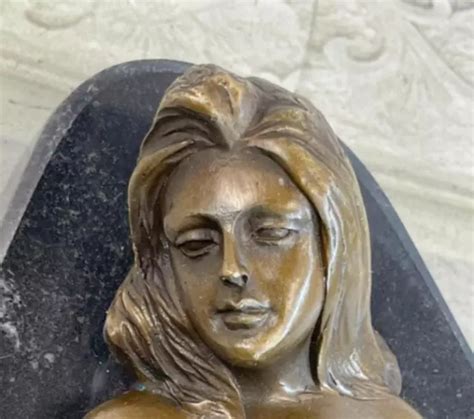 Bronze Sculpture Nude Erotic Female Art Deco Lost Wax Hot Cast Marble