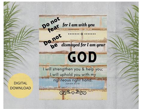 Printable Wall Art Isaiah 4110 Bible Verse Do Not Fear For Etsy Uk
