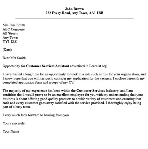With a consistent track record in achieving a broad range of goals throughout my career, i am convinced that i Customer Service Assistant Cover Letter Example - Learnist.org