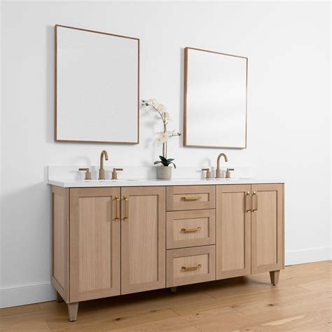 Bridgeport Slim 72 Teodor® White Oak Vanity Double Sink Teodor