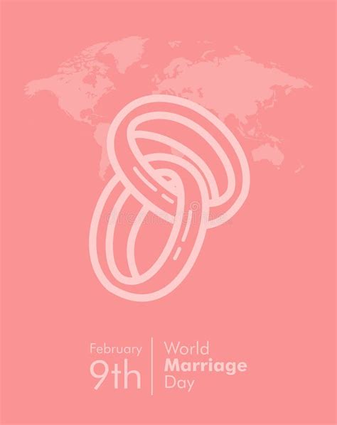 World Marriage Day Poster Template With Ring Stock Illustration