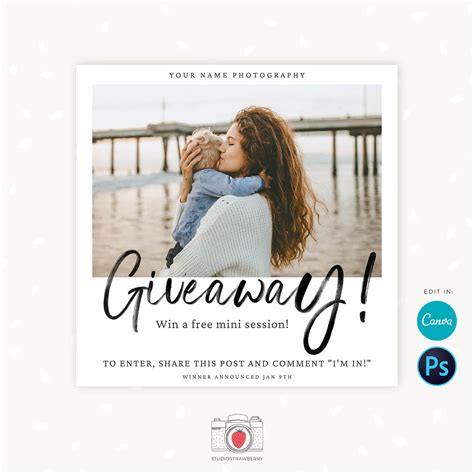 Contest Giveaway Template For Social Media Strawberry Kit