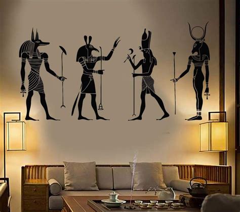 Hjyaaa Big Wall Decoration Egypt Egyptian Gods Room Sticker Vinyl Art