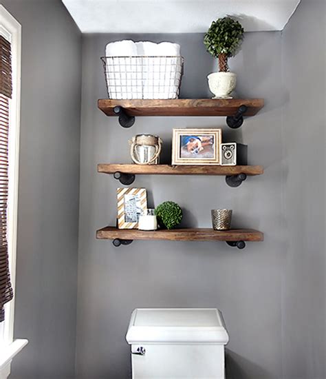 It's a practical and streamlined way to add storage space for shampoos and soaps, without taking away elbow room. DIY Bathroom Shelves To Increase Your Storage Space