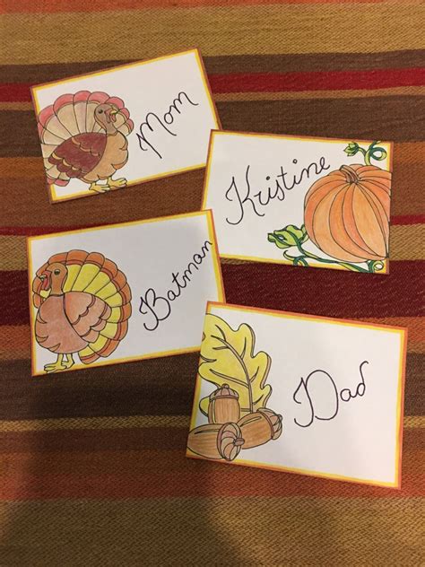 Thanksgiving Place Cards Print Your Own Festive Name Cards Etsy