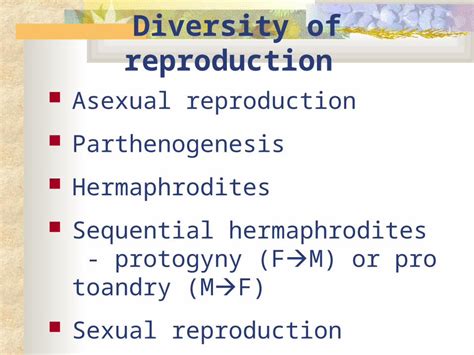 Ppt Diversity Of Reproduction Asexual Reproduction Parthenogenesis
