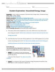 Explorelearning kvargli6h and 1 other learned from this. House Hold Energy Gizmo.doc - Name Date Student Exploration Household Energy Usage Vocabulary ...