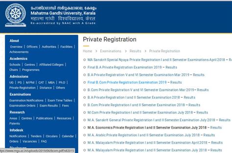 Mgu results 2019 declared for may exam get direct link here check at mguniversity ac in. MG University BA/BSc/BCA/BBA/BCom Private Registration ...