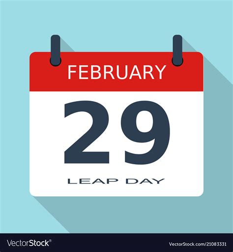 February 29 Leap Day Year Flat Daily Icon Eps Vector Image