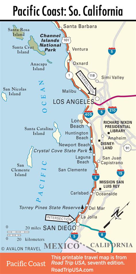 California Highway 1 Road Trip Map Printable Maps