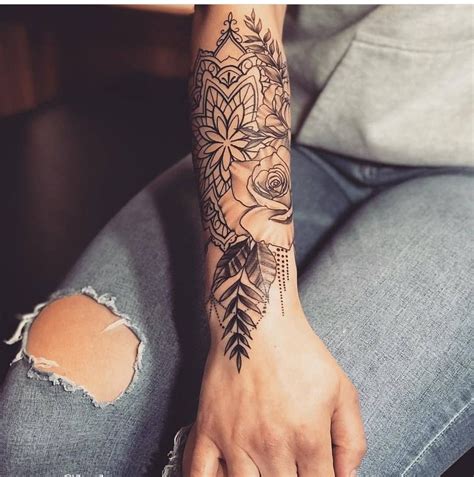 Mandala Forearm Sleeve Tattoo Female
