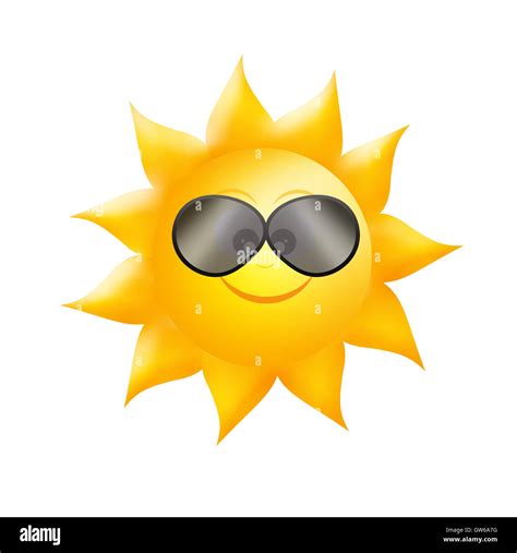Sun With Sunglasses Stock Photo Alamy