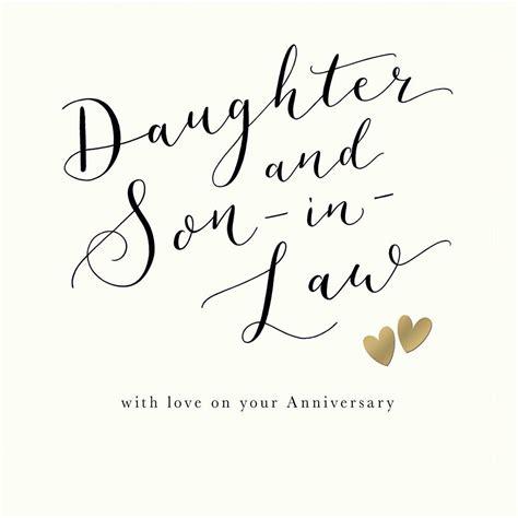 Daughter And Son In Law Gold Foiled Anniversary Greeting Card Cards
