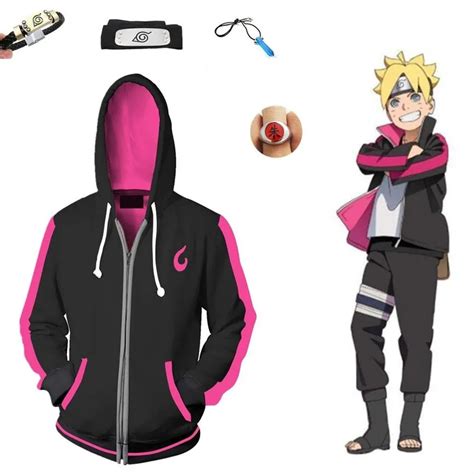 2020 Anime Naruto Uzumaki Boruto Hokage Unisex Zipper Design Cosplay