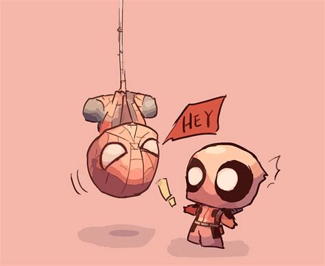 Dickraisin Deadpool And Spiderman Deadpool Chibi Spideypool