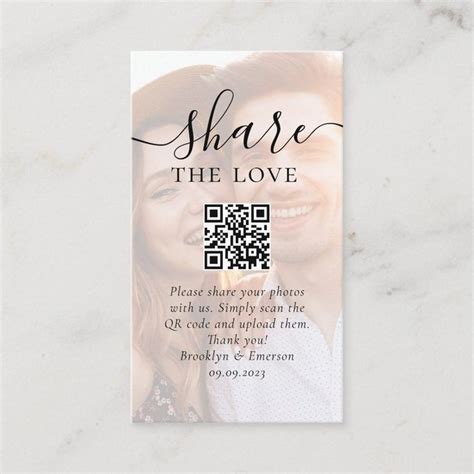 Wedding Photo Sharing Request Qr Code Enclosure Card Zazzle Wedding