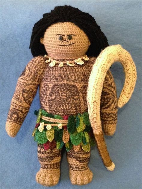 Crocheted Maui Doll Based On The Character From Moana Disney Crochet Patterns Crochet