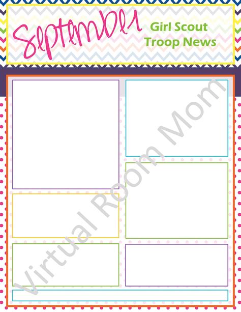 Girl Scouts Newsletter Printable Colorful Monthly Newsletter Package