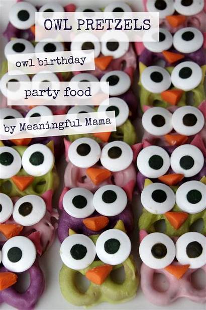 Owl Party Birthday Pretzels Snacks Themed Meaningfulmama