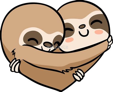 Sloth Heart Sticker By Miszasta Sloth Drawing Sloth Art Cute Drawings