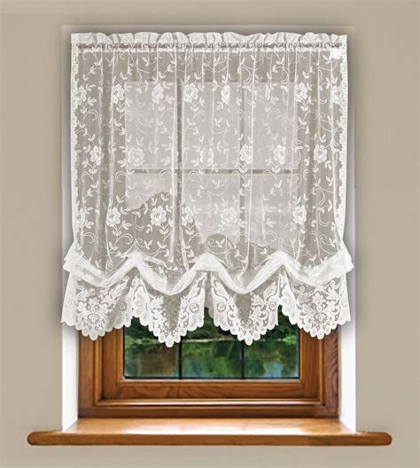 Grace Shabby Chic Floral Lace Tie Up Balloon Shade Window Curtain