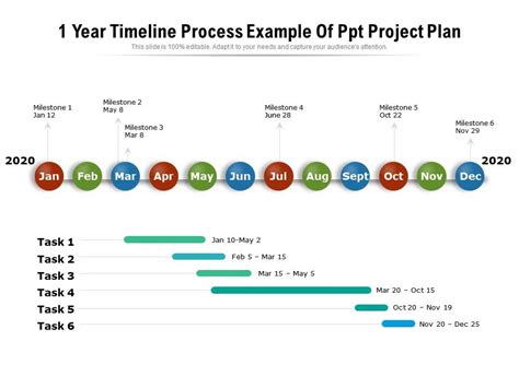1 Year Timeline Process Example Of Ppt Project Plan Presentation