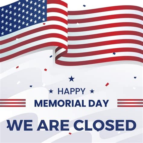 Printable Closed For Memorial Day Sign